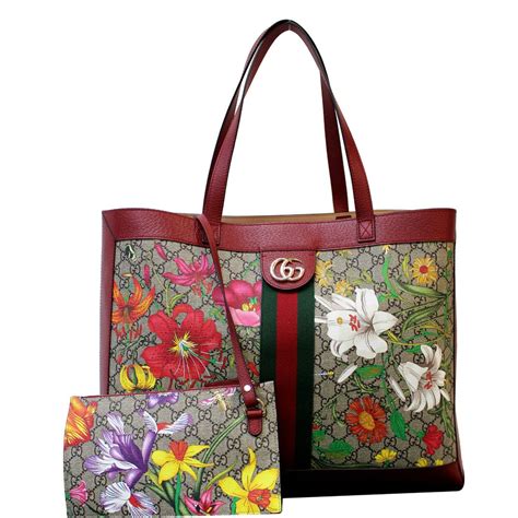 gucci floral handbags|genuine gucci tote.